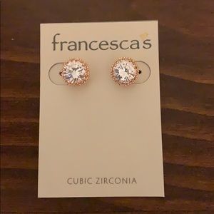 Cubic zirconia rose gold earrings